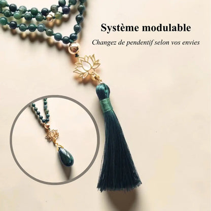 Mala Agate Mousse avec pendentif Modulable