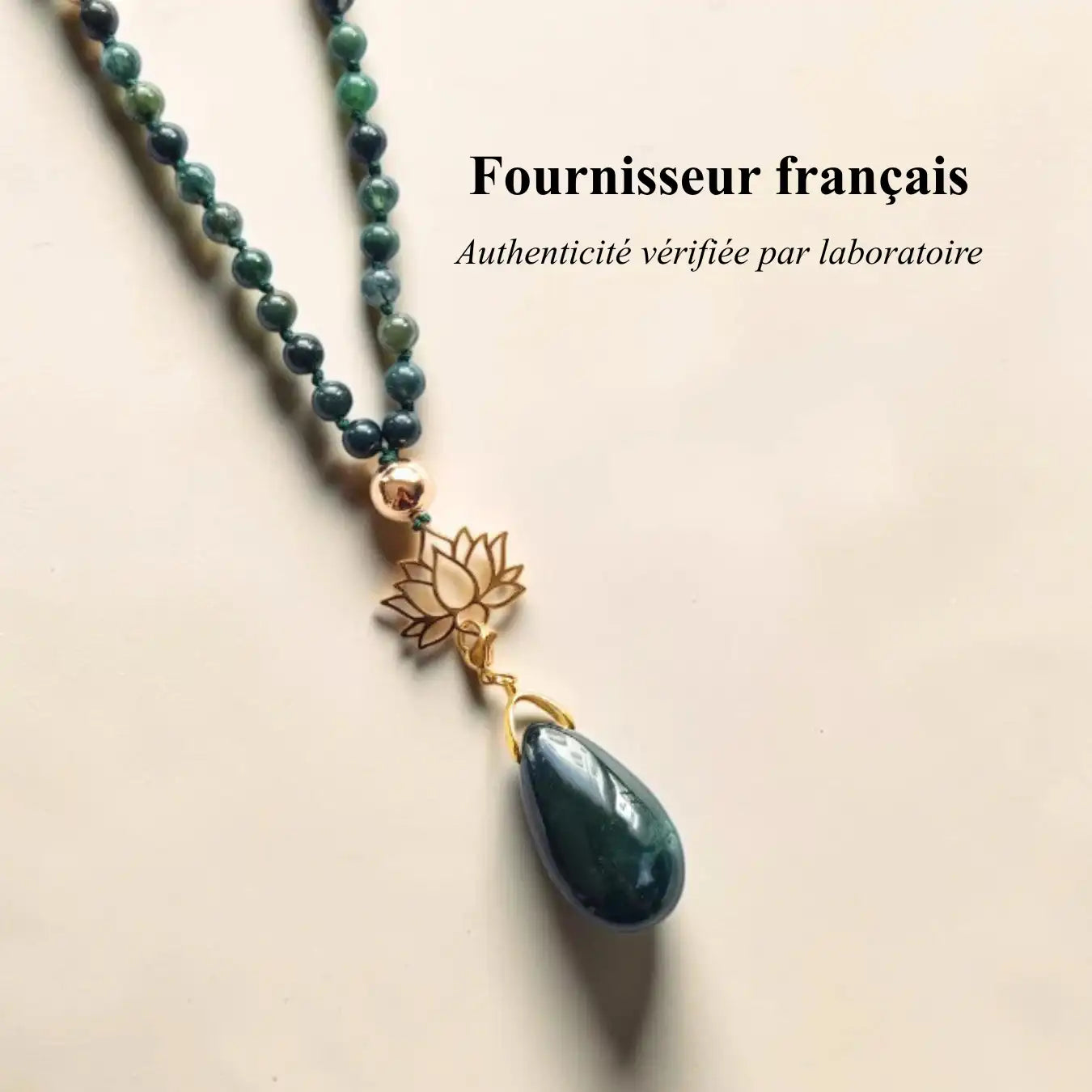 Mala Agate Mousse avec pierres naturelles authentiques