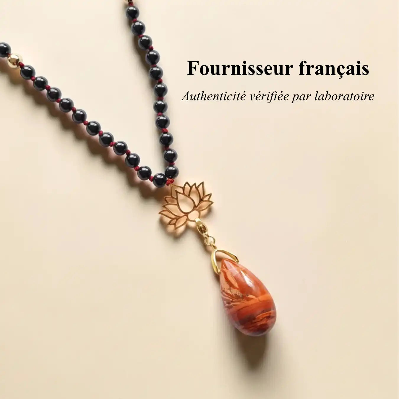 Mala Grenat avec pierres naturelles authentiques