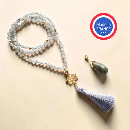 Collier Mala Labradorite fabriqué en France