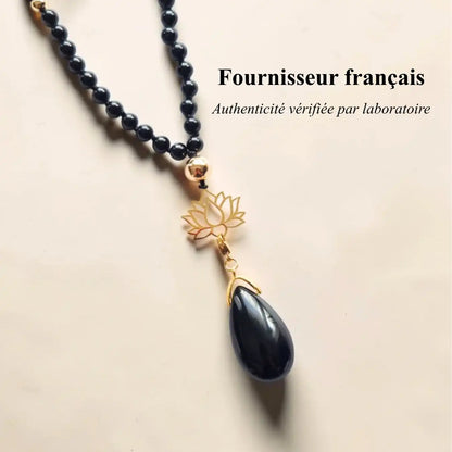 Mala Obsidienne avec pierres naturelles authentiques
