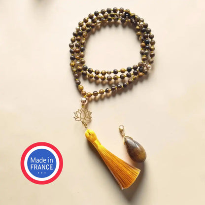 Collier Mala Oeil de Tigre fabriqué en France