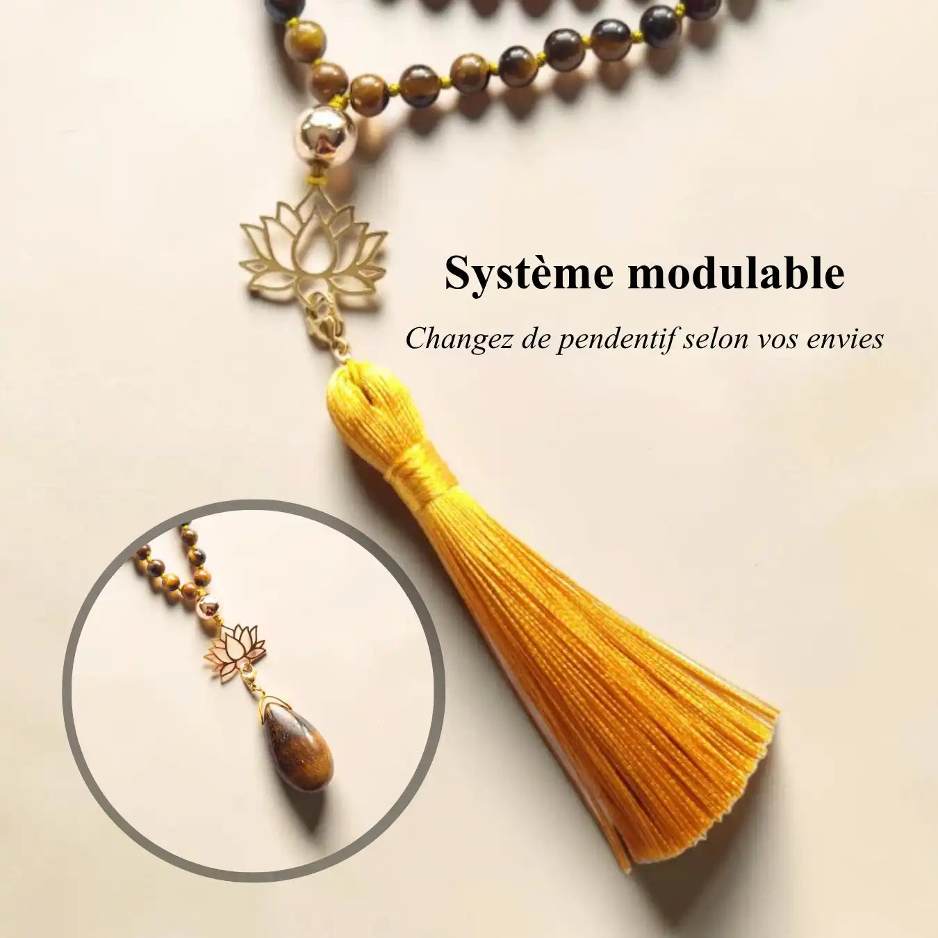 Mala Oeil de Tigre avec pendentif Modulable