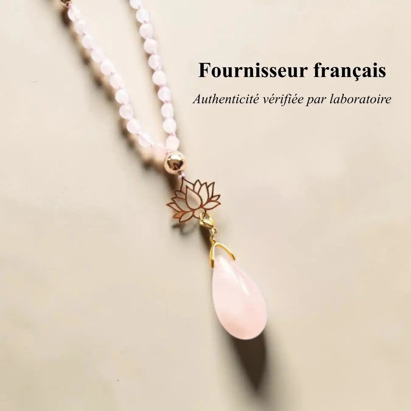 Mala Quartz Rose avec pierres naturelles authentiques
