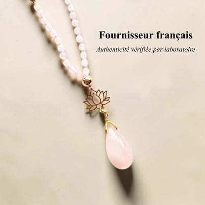 Mala Quartz Rose avec pierres naturelles authentiques