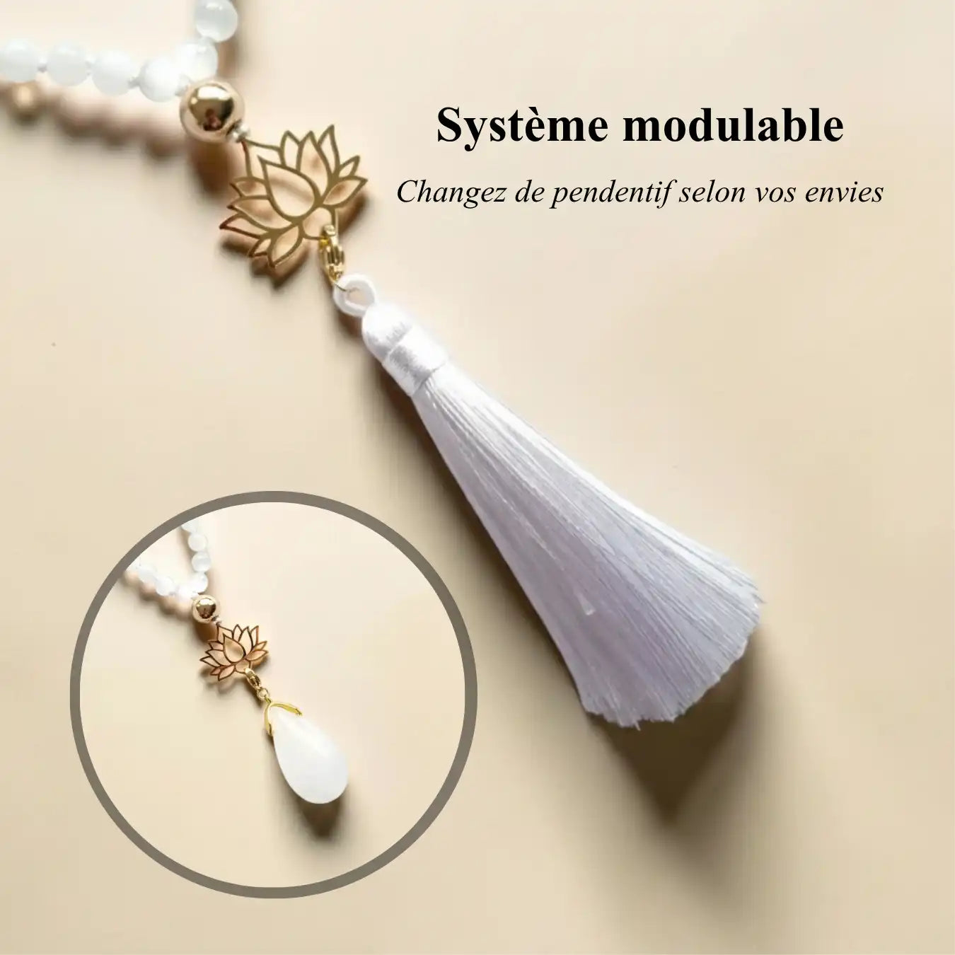 Mala Sélenite avec pendentif Modulable