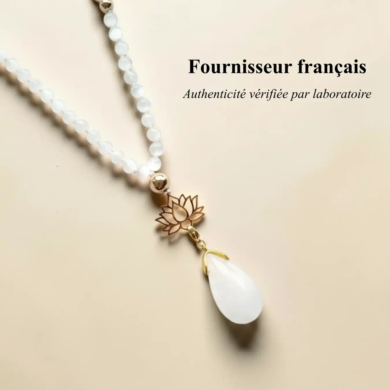Mala Sélenite avec pierres naturelles authentiques